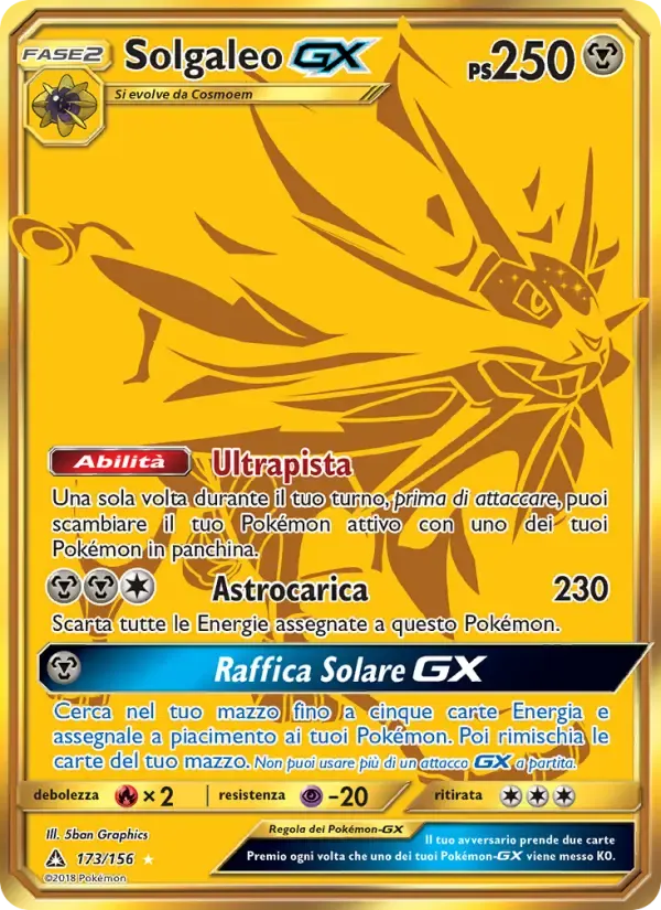 Solgaleo GX — Ultraprisma 173 Italian Pokémon card