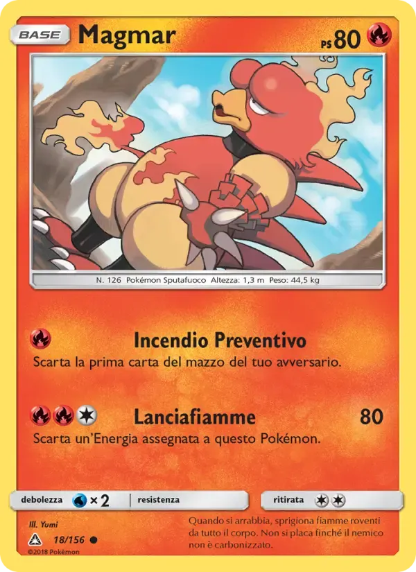 Magmar — Ultraprisma 18 Italian Pokémon card