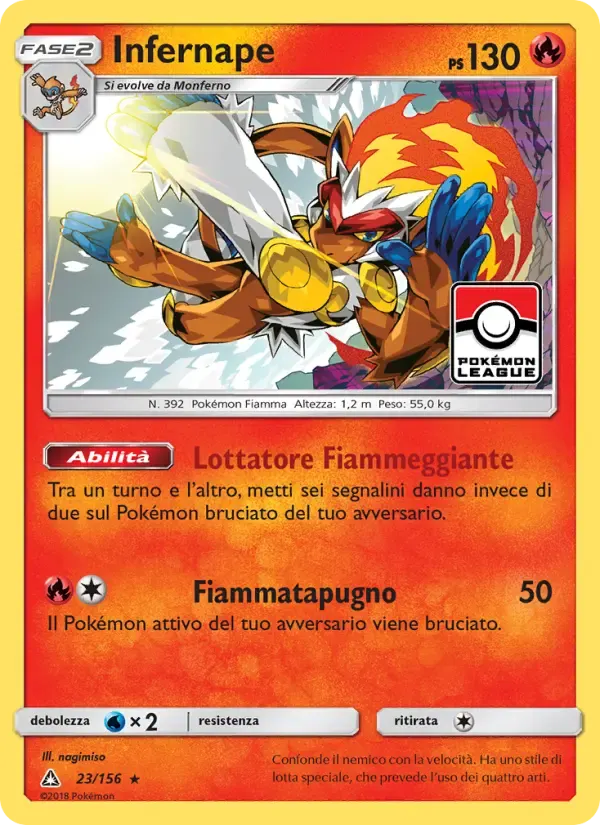 Infernape — Ultraprisma 23 Italian Pokémon card