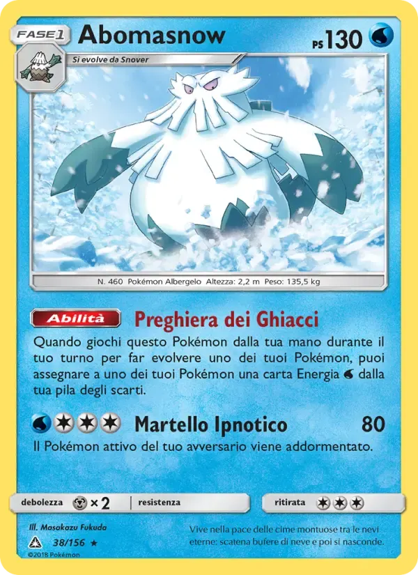 Abomasnow — Ultraprisma 38 Italian Pokémon card