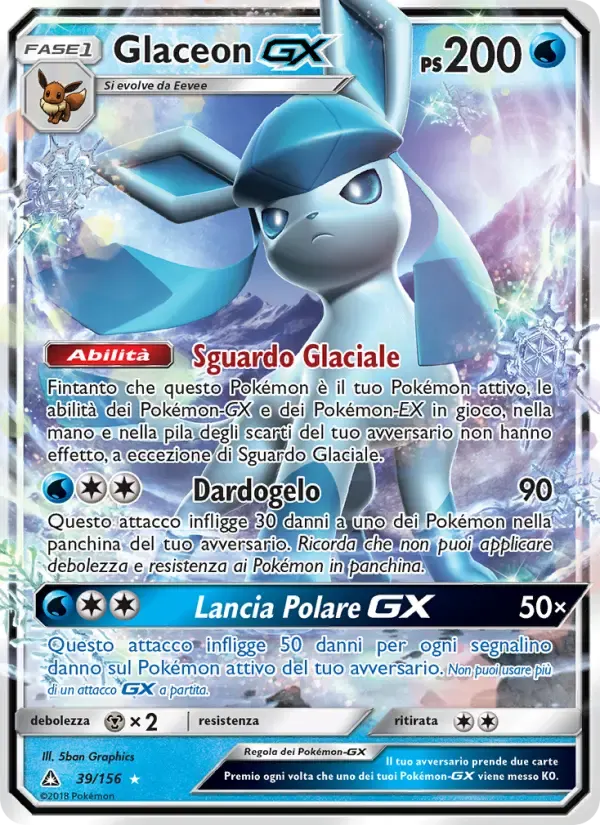 Glaceon GX — Ultraprisma 39 Italian Pokémon card