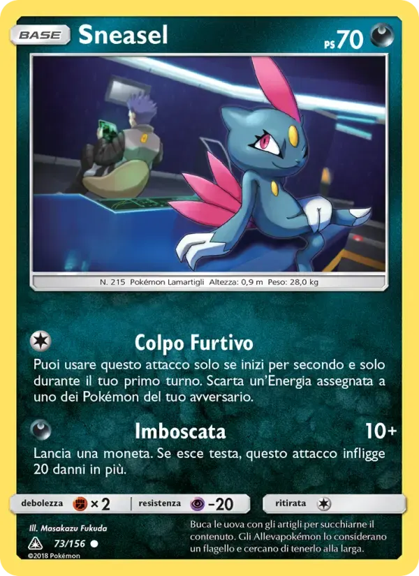 Sneasel — Ultraprisma 73 Italian Pokémon card