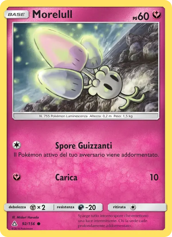 Morelull — Ultraprisma 92 Italian Pokémon card