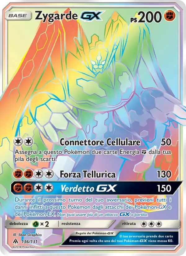 Zygarde GX — Apocalisse Di Luce 136 Italian Pokémon card
