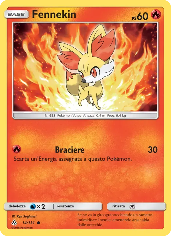 Fennekin — Apocalisse Di Luce 14 Italian Pokémon card