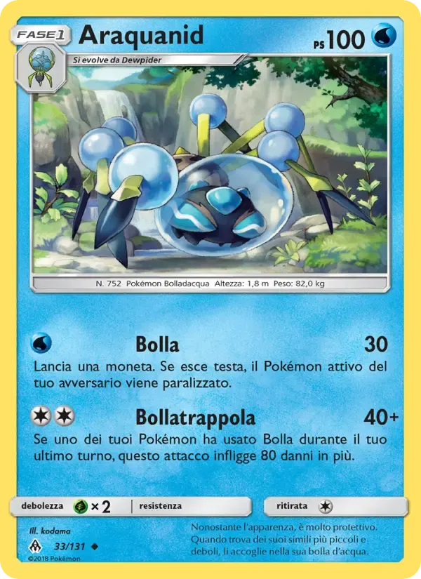 Araquanid — Apocalisse Di Luce 33 Italian Pokémon card