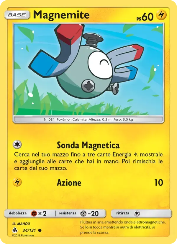 Magnemite — Apocalisse Di Luce 34 Italian Pokémon card