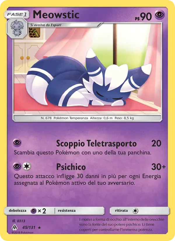 Meowstic — Apocalisse Di Luce 45 Italian Pokémon card