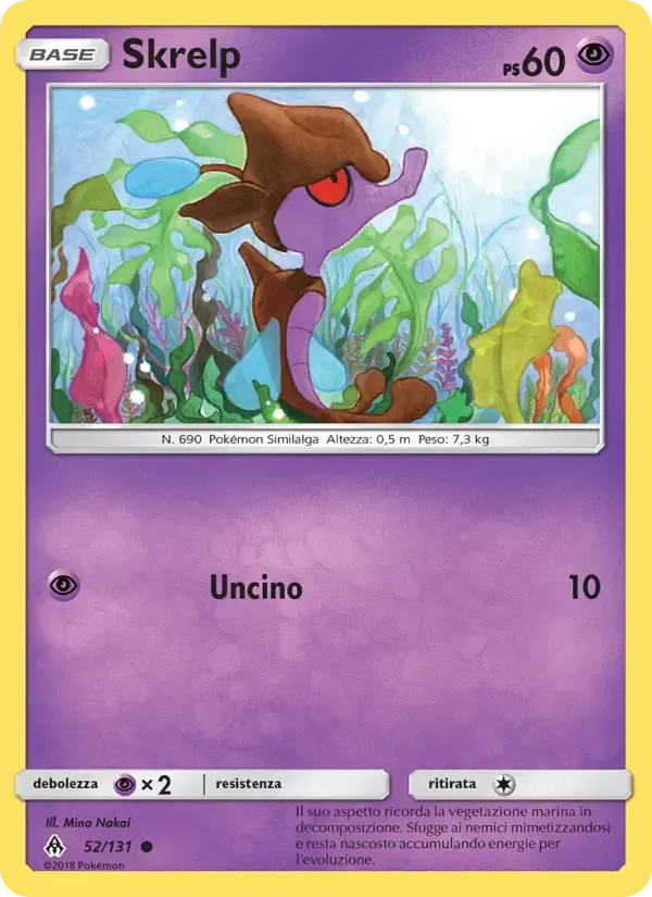 Skrelp — Apocalisse Di Luce 52 Italian Pokémon card