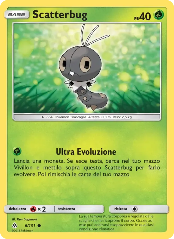 Scatterbug — Apocalisse Di Luce 6 Italian Pokémon card