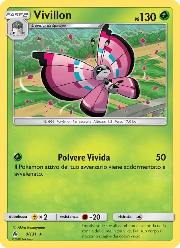 Vivillon — Apocalisse Di Luce 8 Italian Pokémon card