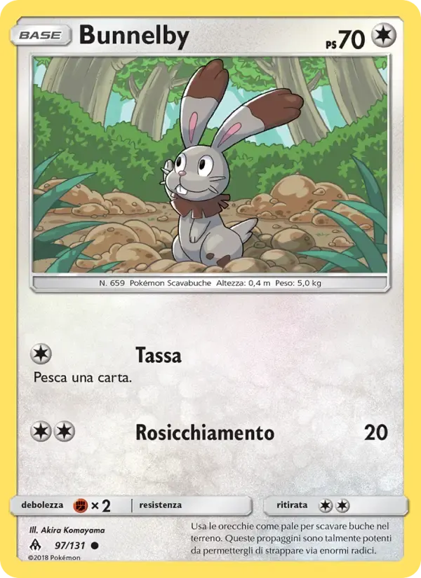 Bunnelby — Apocalisse Di Luce 97 Italian Pokémon card