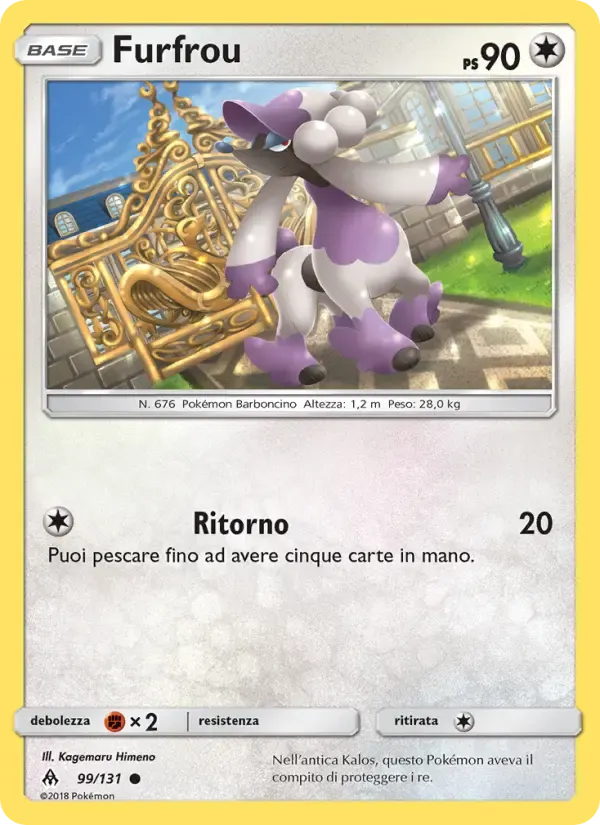 Furfrou — Apocalisse Di Luce 99 Italian Pokémon card