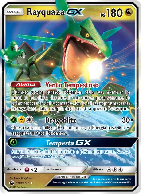 Rayquaza GX — Tempesta Astrale 109 Italian Pokémon card