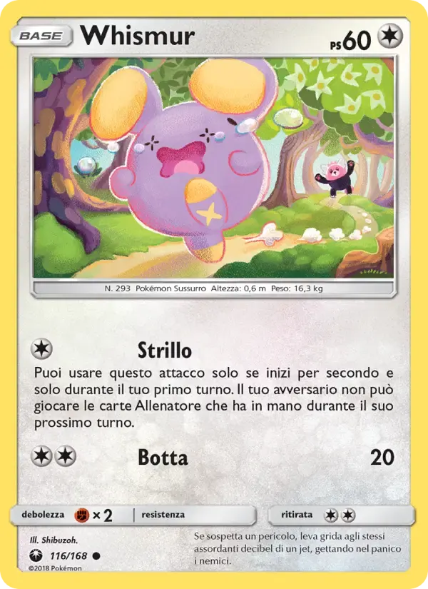 Whismur — Tempesta Astrale 116 Italian Pokémon card