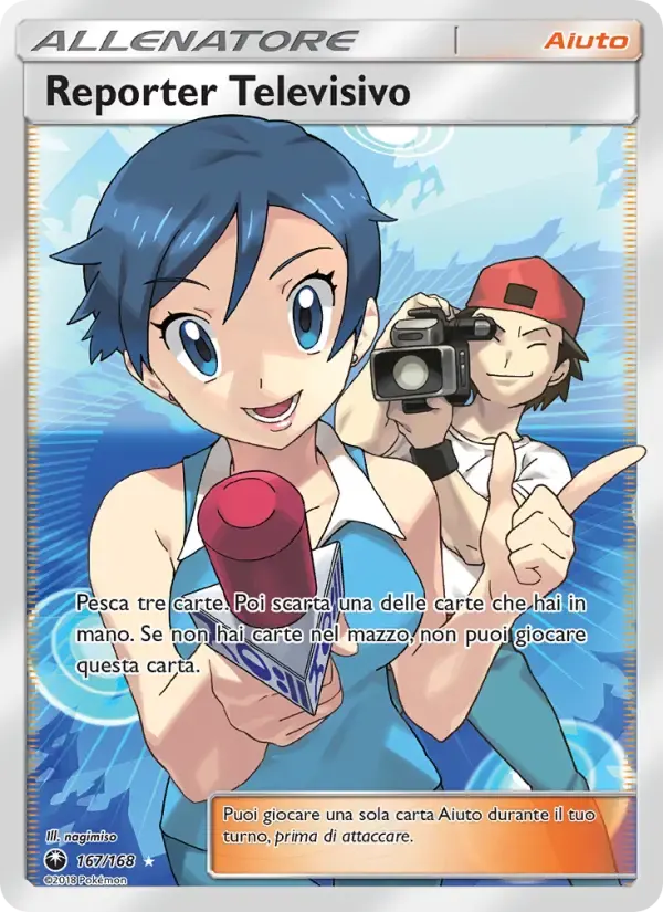 Reporter Televisivo — Tempesta Astrale 167 Italian Pokémon card