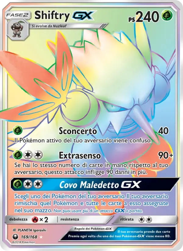 Shiftry GX — Tempesta Astrale 169 Italian Pokémon card