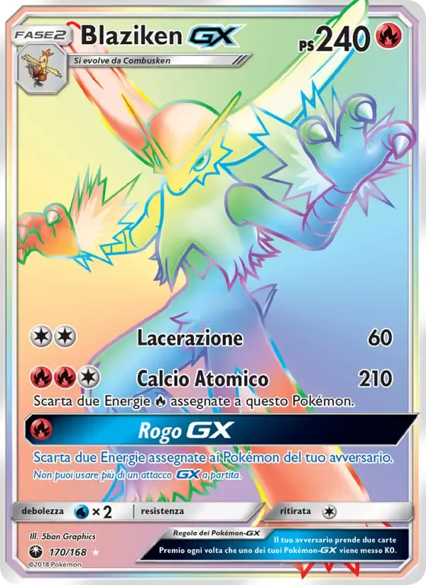 Blaziken GX — Tempesta Astrale 170 Italian Pokémon card