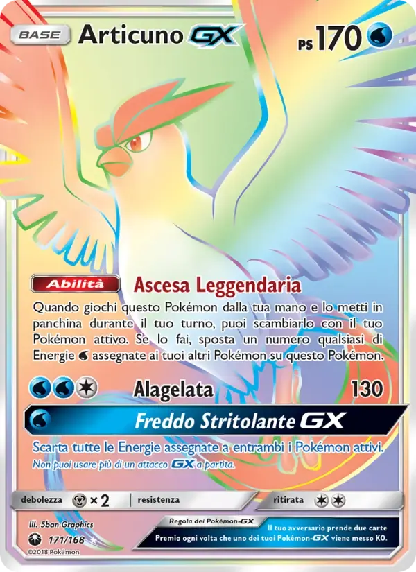 Articuno GX — Tempesta Astrale 171 Italian Pokémon card