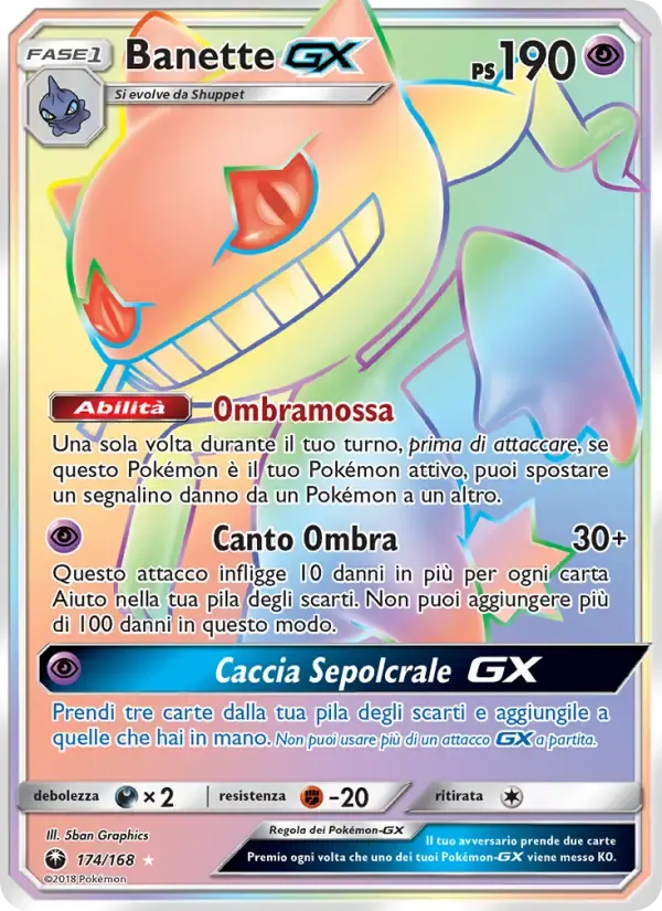 Banette GX — Tempesta Astrale 174 Italian Pokémon card