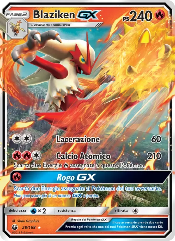 Blaziken GX — Tempesta Astrale 28 Italian Pokémon card