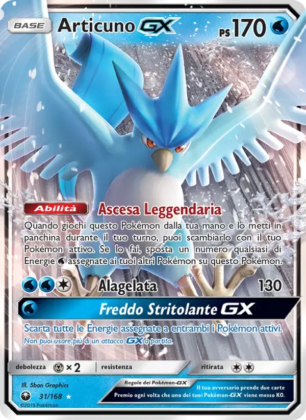 Articuno GX — Tempesta Astrale 31 Italian Pokémon card
