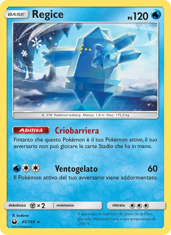Regice — Tempesta Astrale 45 Italian Pokémon card