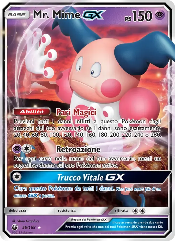 Mr. Mime GX — Tempesta Astrale 56 Italian Pokémon card