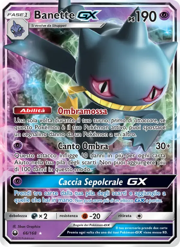 Banette GX — Tempesta Astrale 66 Italian Pokémon card