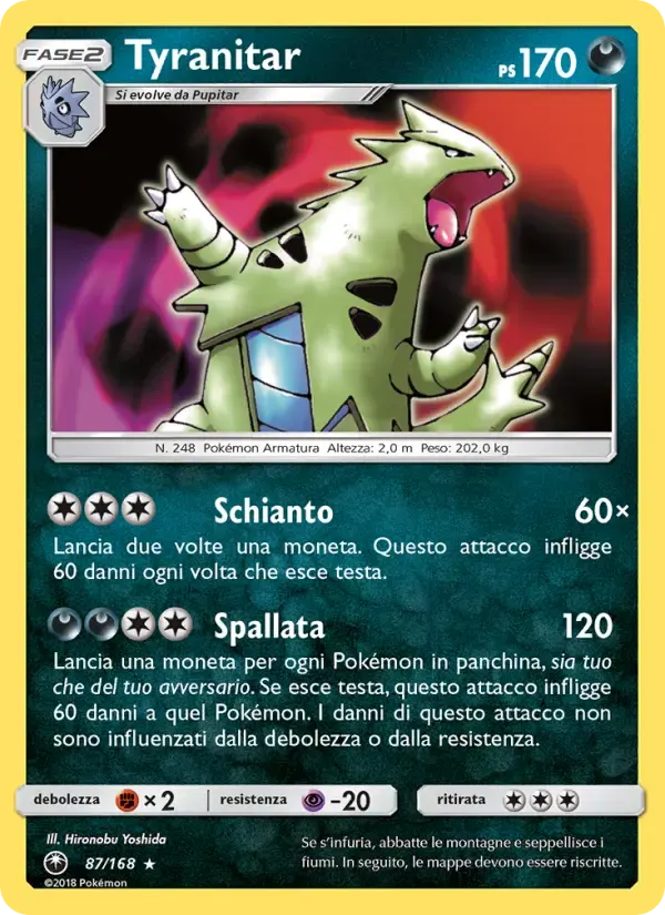 Tyranitar — Tempesta Astrale 87 Italian Pokémon card