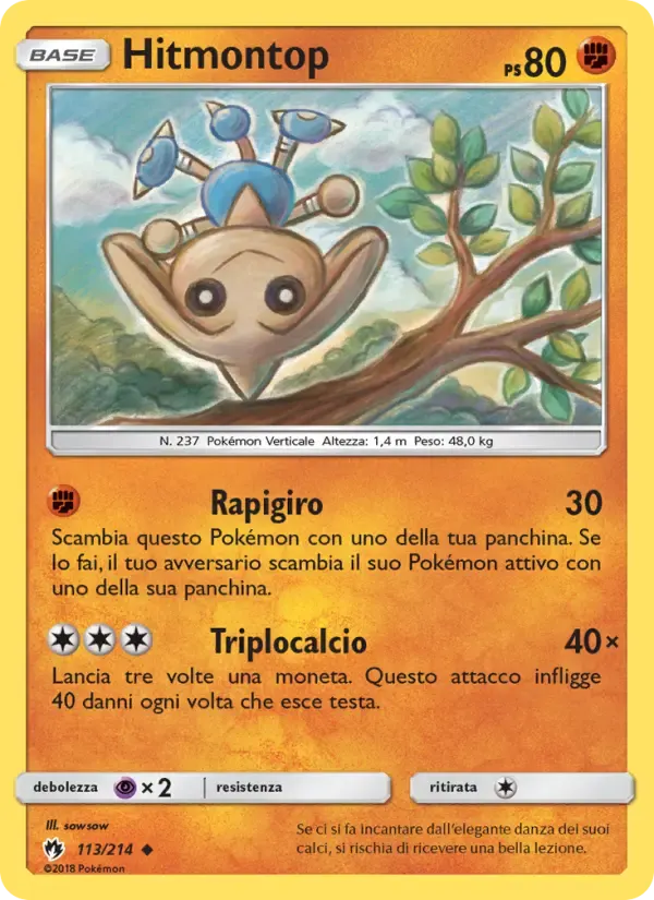 Hitmontop — Tuoni Perduti 113 Italian Pokémon card