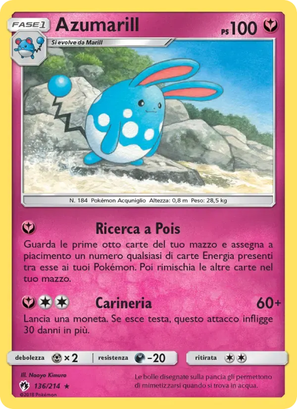 Azumarill — Tuoni Perduti 136 Italian Pokémon card