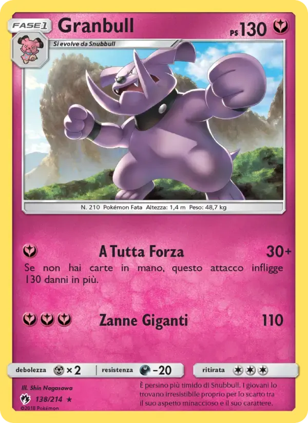 Granbull — Tuoni Perduti 138 Italian Pokémon card