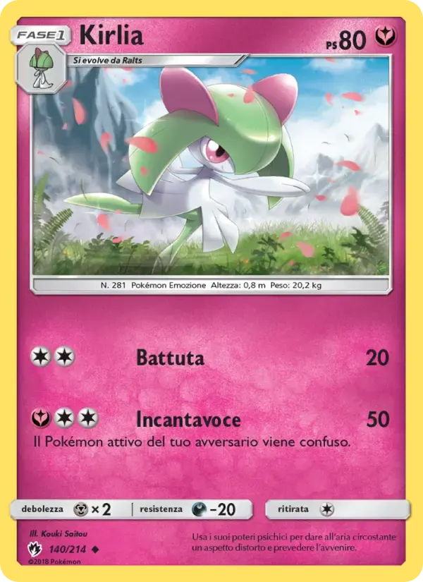 Kirlia — Tuoni Perduti 140 Italian Pokémon card