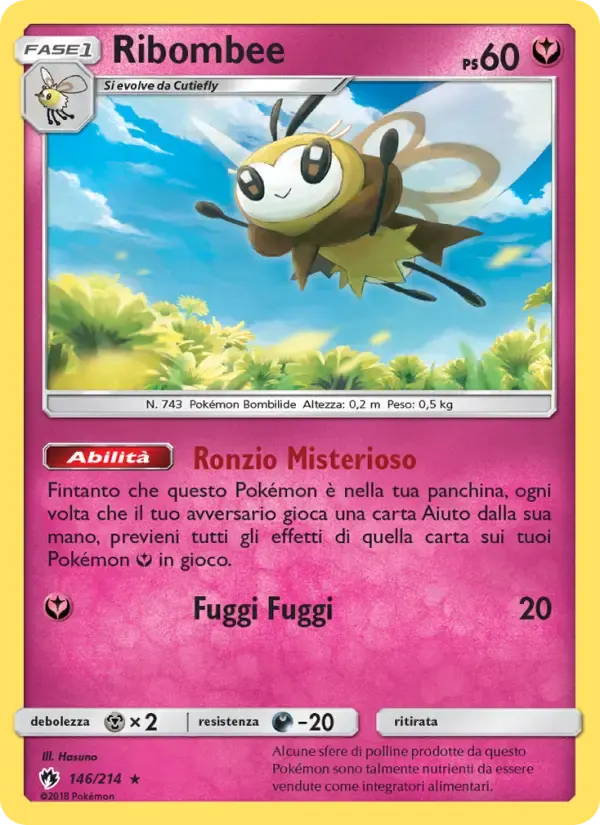 Ribombee — Tuoni Perduti 146 Italian Pokémon card