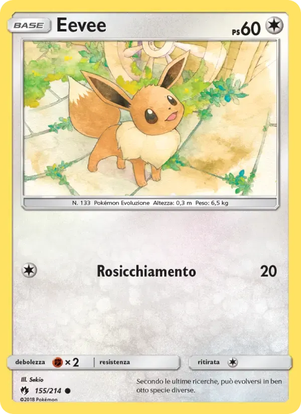 Eevee — Tuoni Perduti 155 Italian Pokémon card