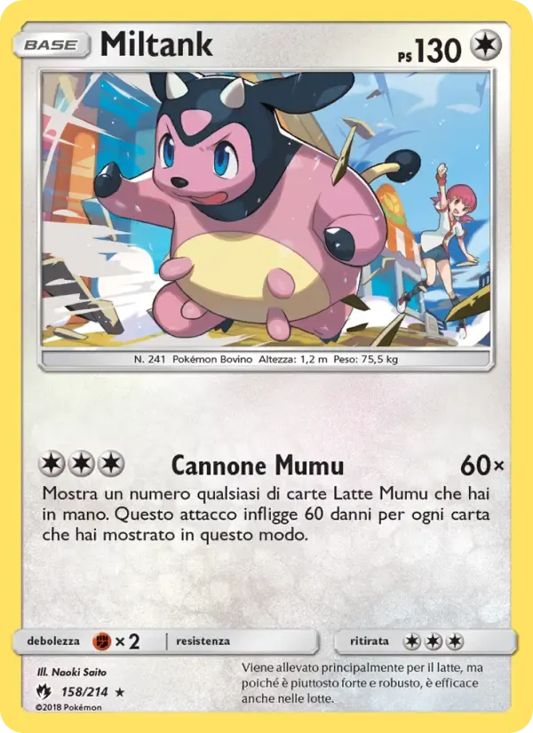 Miltank — Tuoni Perduti 158 Italian Pokémon card