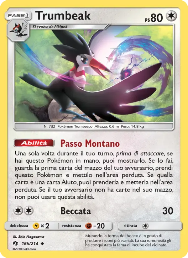 Trumbeak — Tuoni Perduti 165 Italian Pokémon card