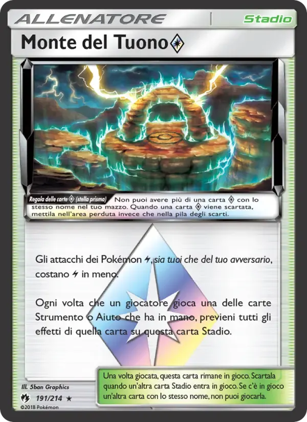 Monte del Tuono ◇ — Tuoni Perduti 191 Italian Pokémon card