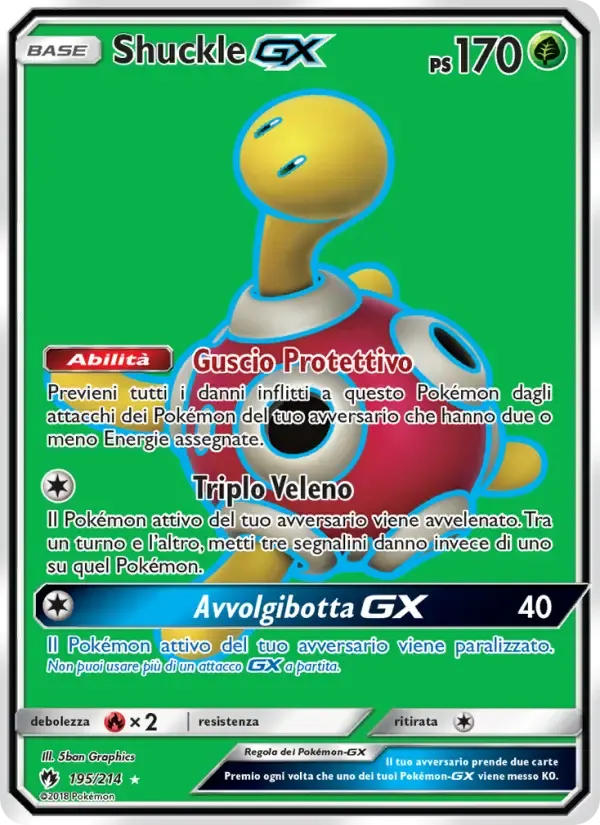 Shuckle GX — Tuoni Perduti 195 Italian Pokémon card