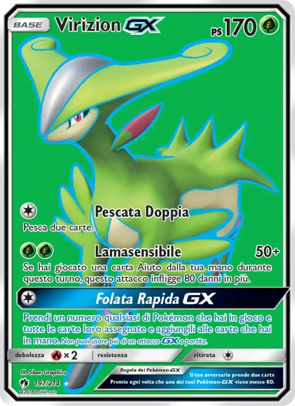 Virizion GX — Tuoni Perduti 197 Italian Pokémon card