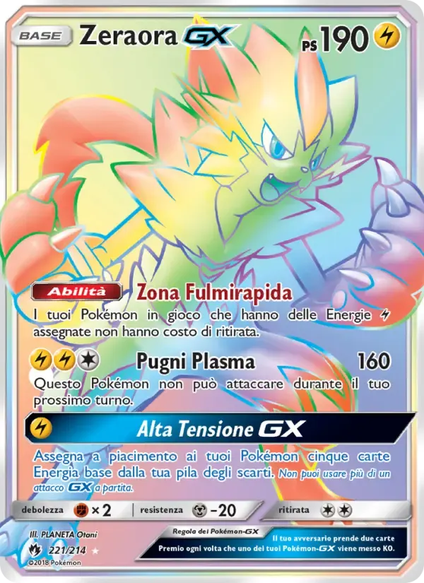 Zeraora GX — Tuoni Perduti 221 Italian Pokémon card