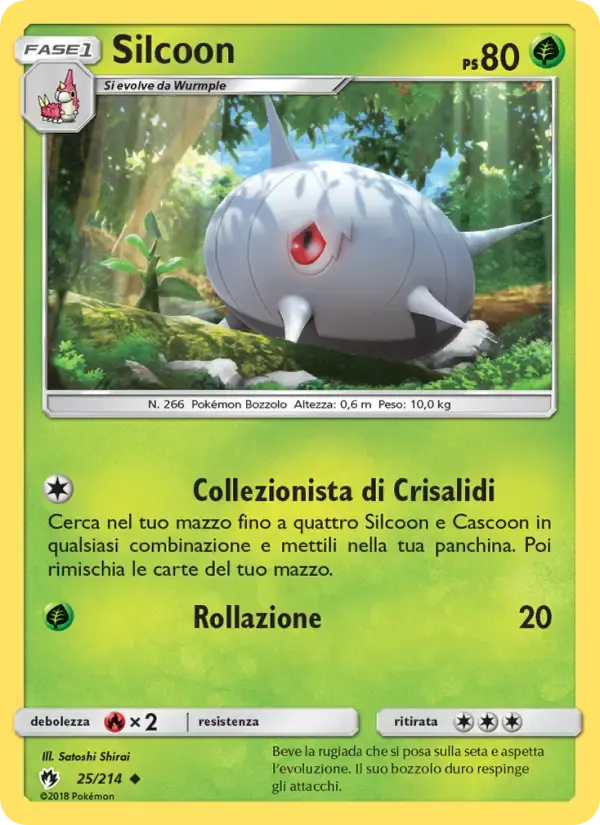 Silcoon — Tuoni Perduti 25 Italian Pokémon card