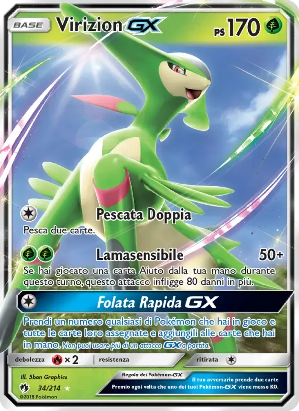 Virizion GX — Tuoni Perduti 34 Italian Pokémon card