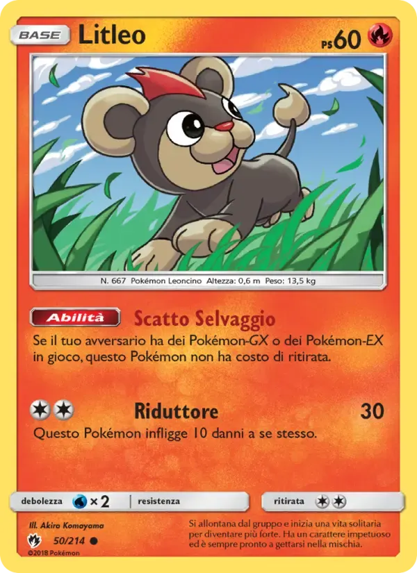 Litleo — Tuoni Perduti 50 Italian Pokémon card