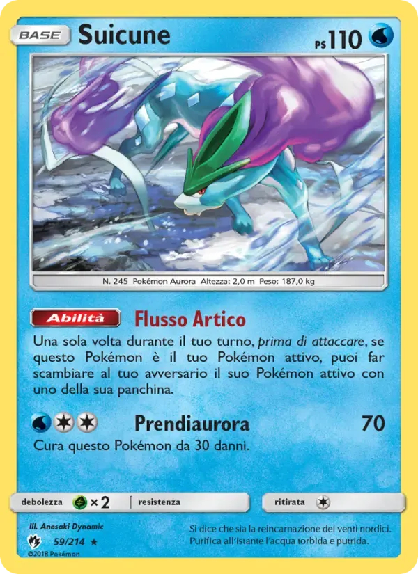 Suicune — Tuoni Perduti 59 Italian Pokémon card