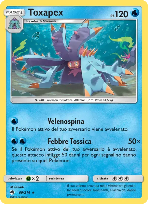 Toxapex — Tuoni Perduti 69 Italian Pokémon card