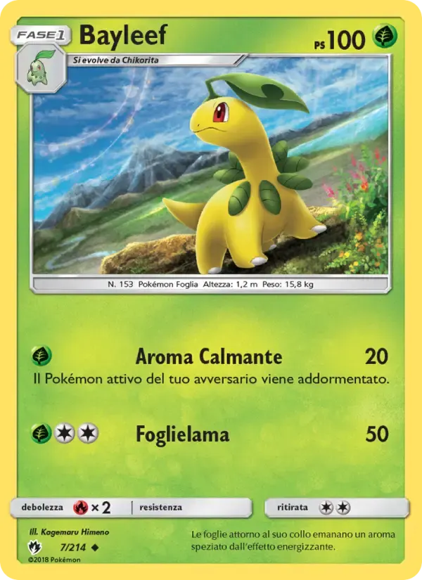 Bayleef — Tuoni Perduti 7 Italian Pokémon card