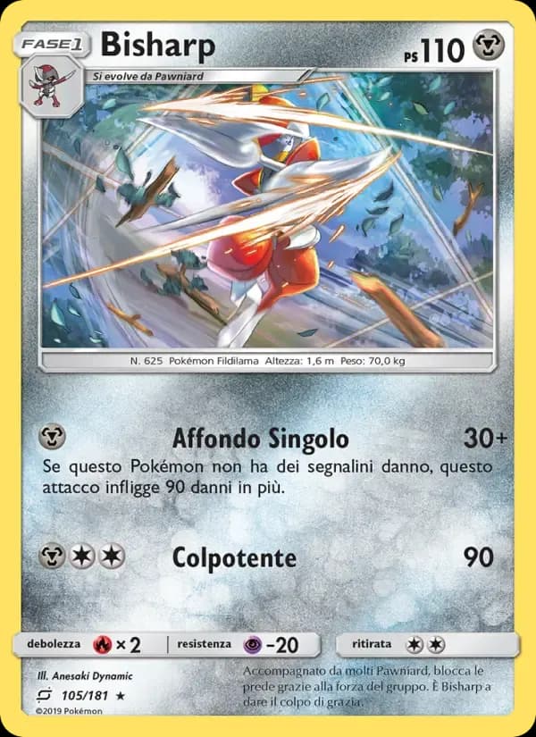 Bisharp — Gioco di Squadra 105 Italian Pokémon card