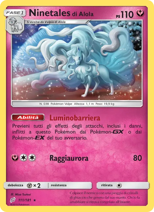 Ninetales di Alola — Gioco di Squadra 111 Italian Pokémon card